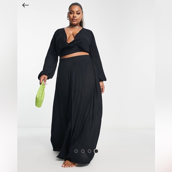ASOS WRAP BEACH CROP TOP AND SKIRT SET - Picture 2 of 6